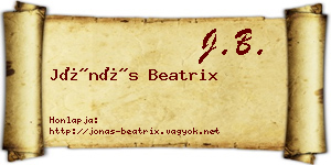 Jónás Beatrix névjegykártya